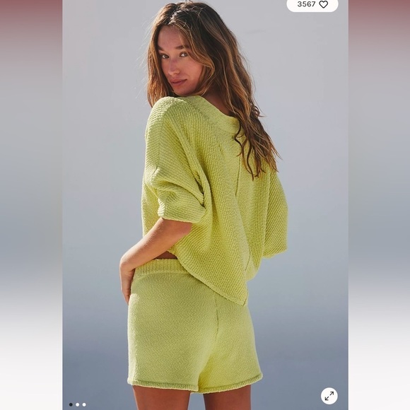Free people primavera skort set Neon green yellow XL - Picture 2 of 3